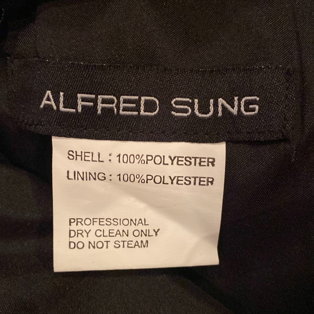 Alfred Sung D644 Peau De Soie Sleeveless Cocktail Dress Black Sz 8 - Picture 11 of 11
